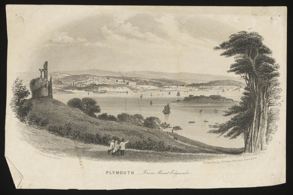 Illustration of Plymouth from Mount Edgecombe