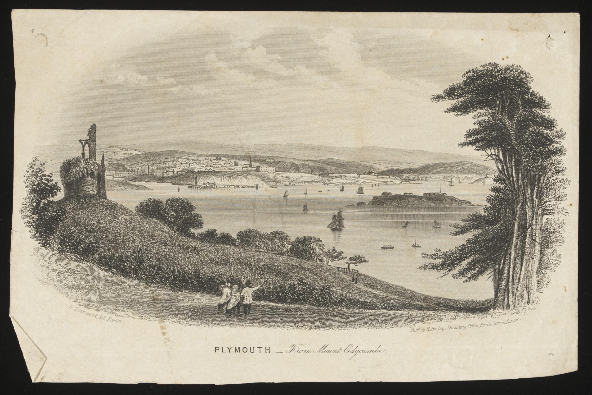 Illustration of Plymouth from Mount Edgecombe